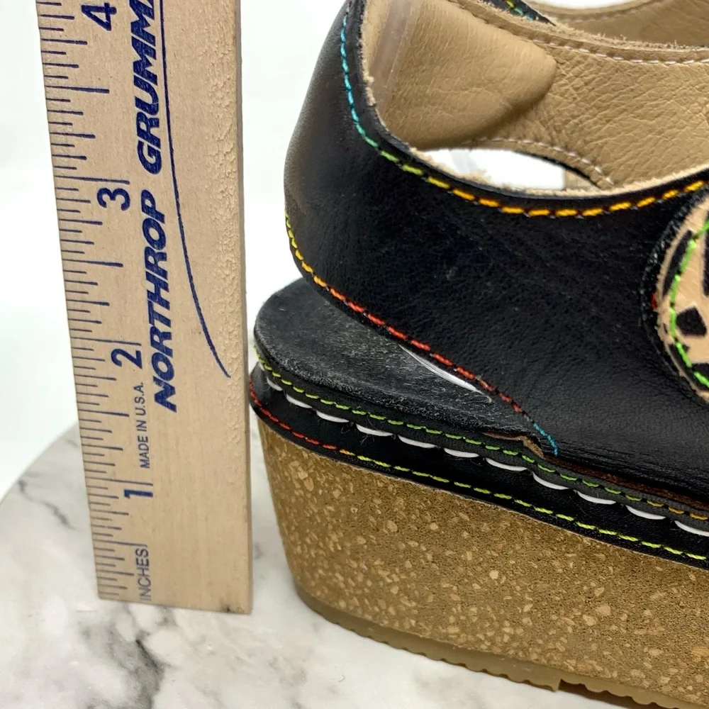 L'Artiste By Spring Step Cuteness Rosette Leather Wedge Comfort Sandals 40/9 - Picture 13 of 16